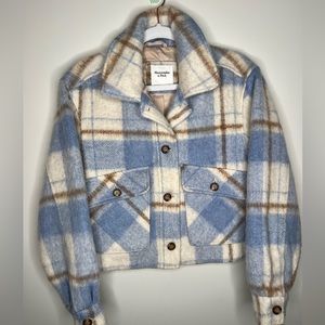 Abercrombie Cropped Plaid Shacket